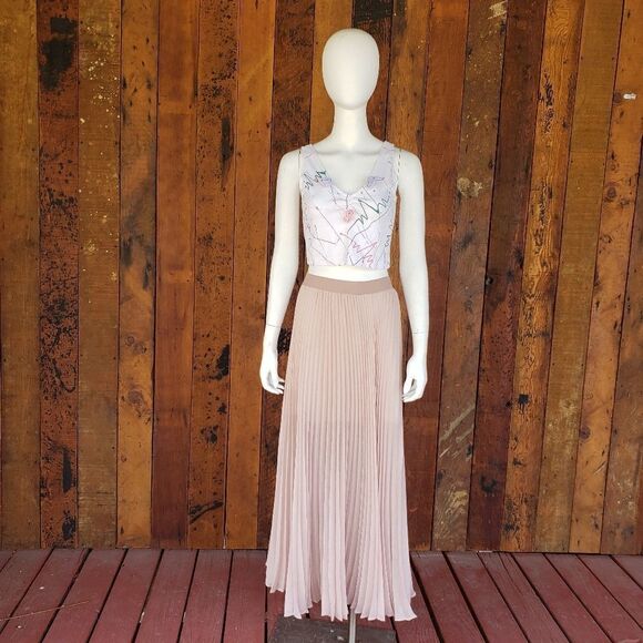 Vintage KnitWorksPaint Splatter & 3D Floral Crop Top - Picture 7 of 13